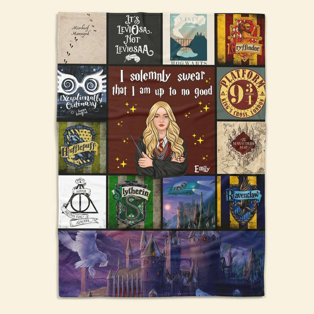 Personalized Magic School Blanket for Harry Potter Fans