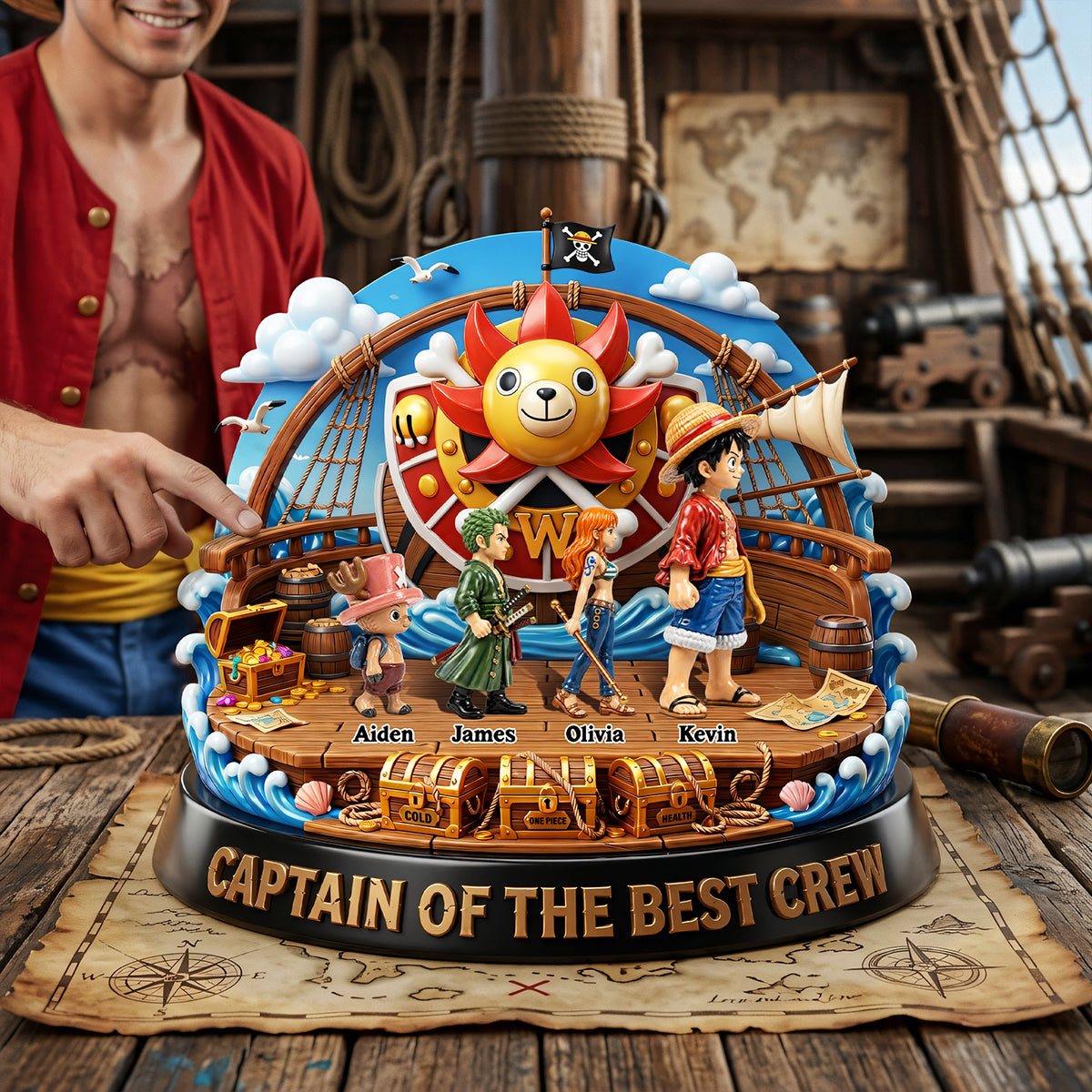 “Captain of the Best Crew” - Personalized Acrylic Plaque - Unique Gift for Dad, Grandpa & Kids Shaped Plaques PopCulturePrints