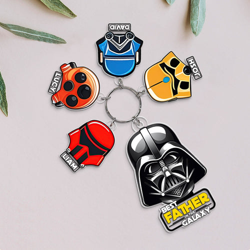 Custom Dad Keychain with Space Themed Charms Keychains PopCulturePrints