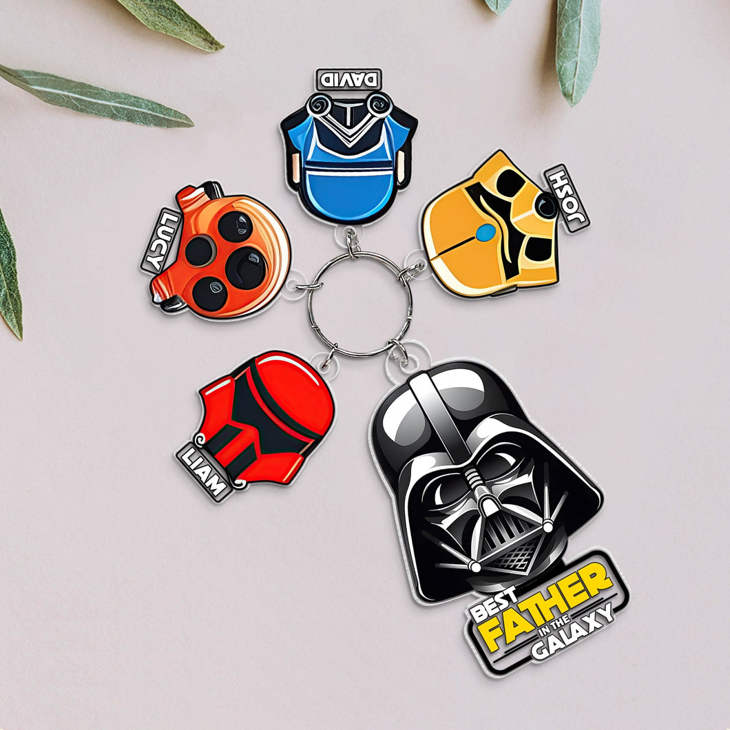 Custom Dad Keychain with Space Themed Charms Keychains PopCulturePrints