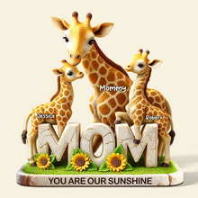 Load image into Gallery viewer, You Are Our Sunshine - Personalized Giraffe Mom Plaque | Unique Gift for Mom, Grandma &amp; More Shaped Plaques PopCulturePrints
