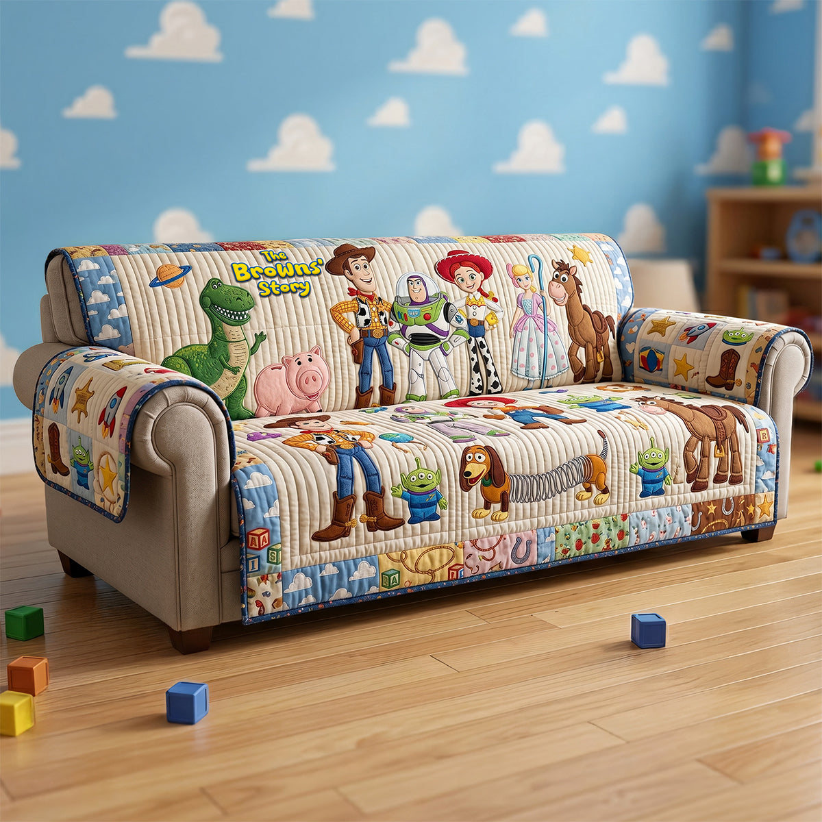 "Bring Home the Magic of Animation" - Personalized Cartoon Lovers Sofa Cover - Special Gift for Kids and Animation Fans