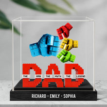Load image into Gallery viewer, &quot;The Man, The Myth, The Legend&quot; - Personalized Legend Fist Bump Dad Acrylic Plaque - Unique Gift for Dads, Grandpas, and More Shaped Plaques PopCulturePrints
