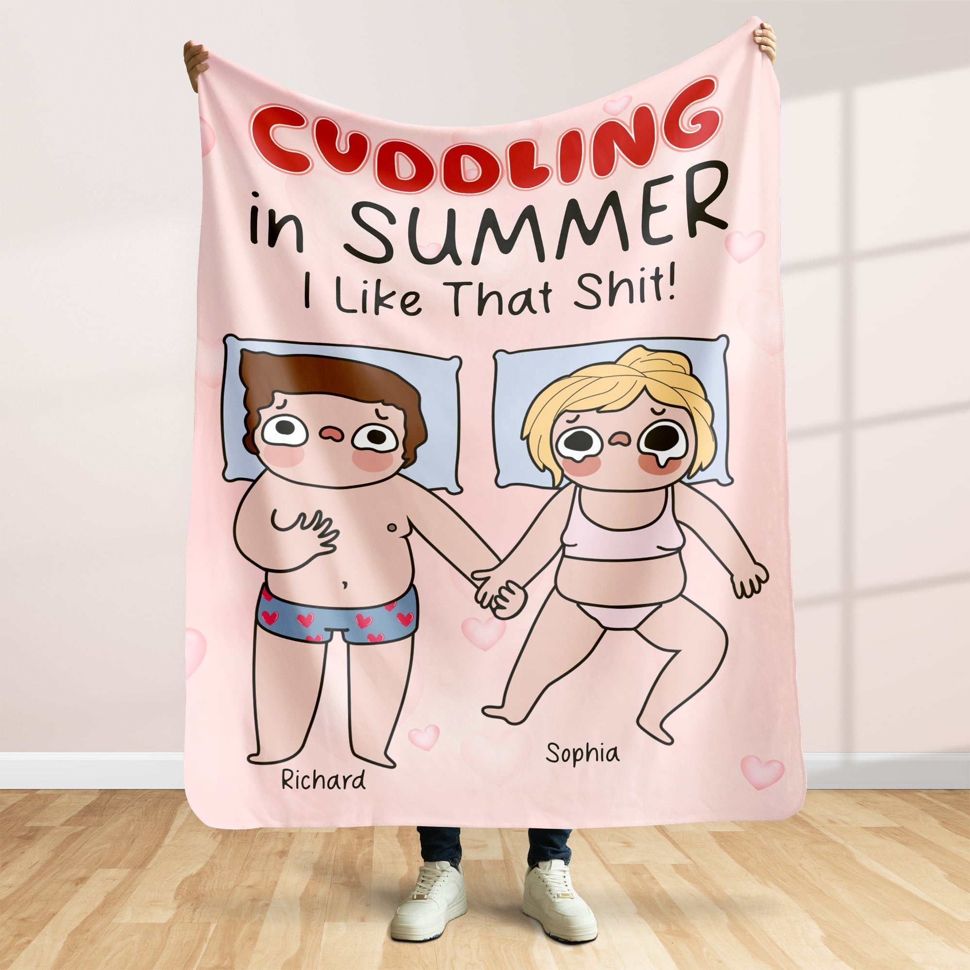 Personalized Cuddling Summer Blanket for Couples Blanket PopCulturePrints