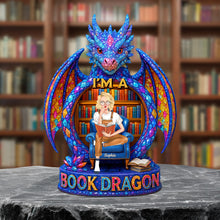 Load image into Gallery viewer, I&#39;m A Book Dragon - Personalized Gift for Book Lovers Plaque Shaped Plaques PopCulturePrints
