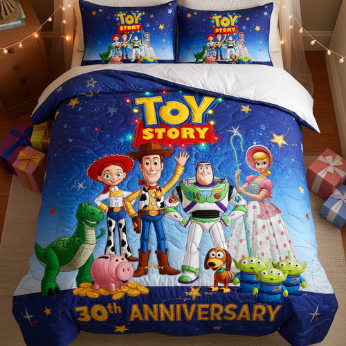 Celebrate Love with Toy Story Anniversary Quilt Bed Set - Personalized Gifts for Movie Lovers Blanket PopCulturePrints