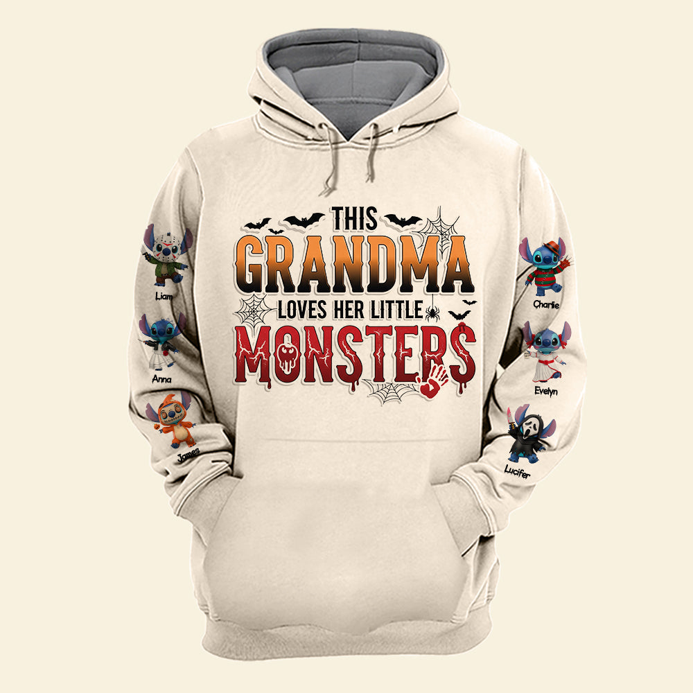 This Grandma Loves Her Little Monsters Shirt - Personalized Gift for Loving Grandmothers AOP Products PopCulturePrints