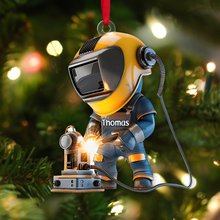 Load image into Gallery viewer, Custom Welder Christmas Ornament - Personalized Name Gift Ornament PopCulturePrints
