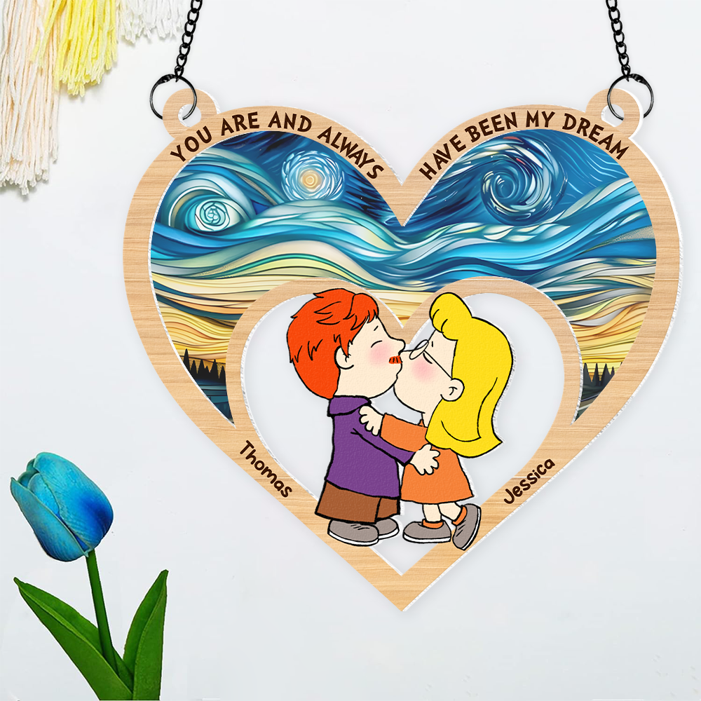 Personalized Love Suncatcher Ornament for Couples Suncatcher PopCulturePrints