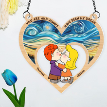 Load image into Gallery viewer, Personalized Love Suncatcher Ornament for Couples Suncatcher PopCulturePrints
