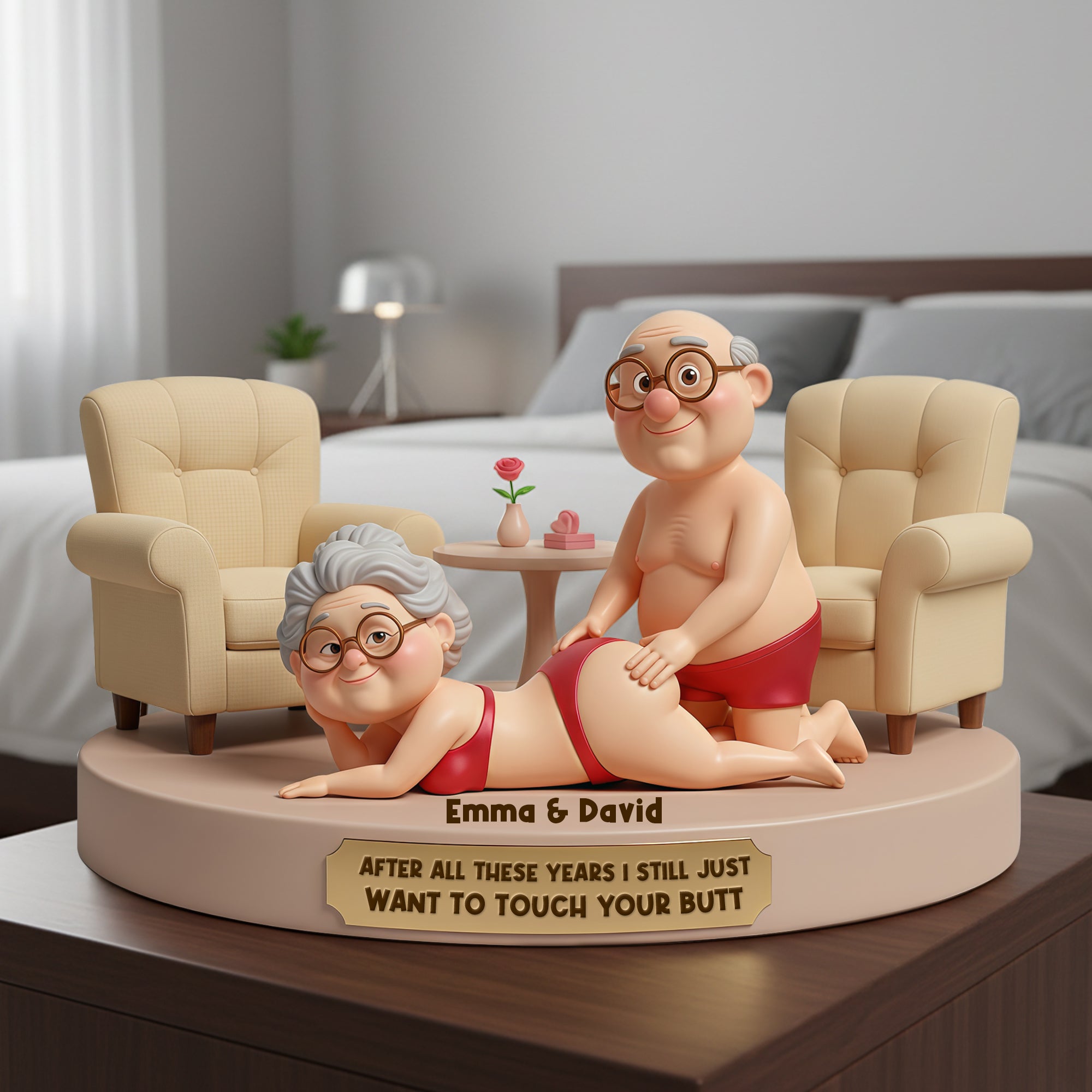 Funny Old Couple Acrylic Plaque - A Personalized Gift to Bring Laughter to Your Loved One Shaped Plaques PopCulturePrints