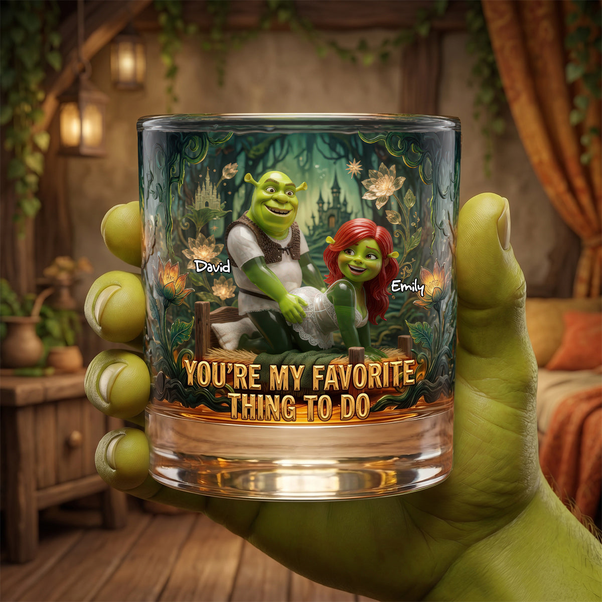 You're My Favorite Thing to Do - Personalized 11oz Round Glass for Couples