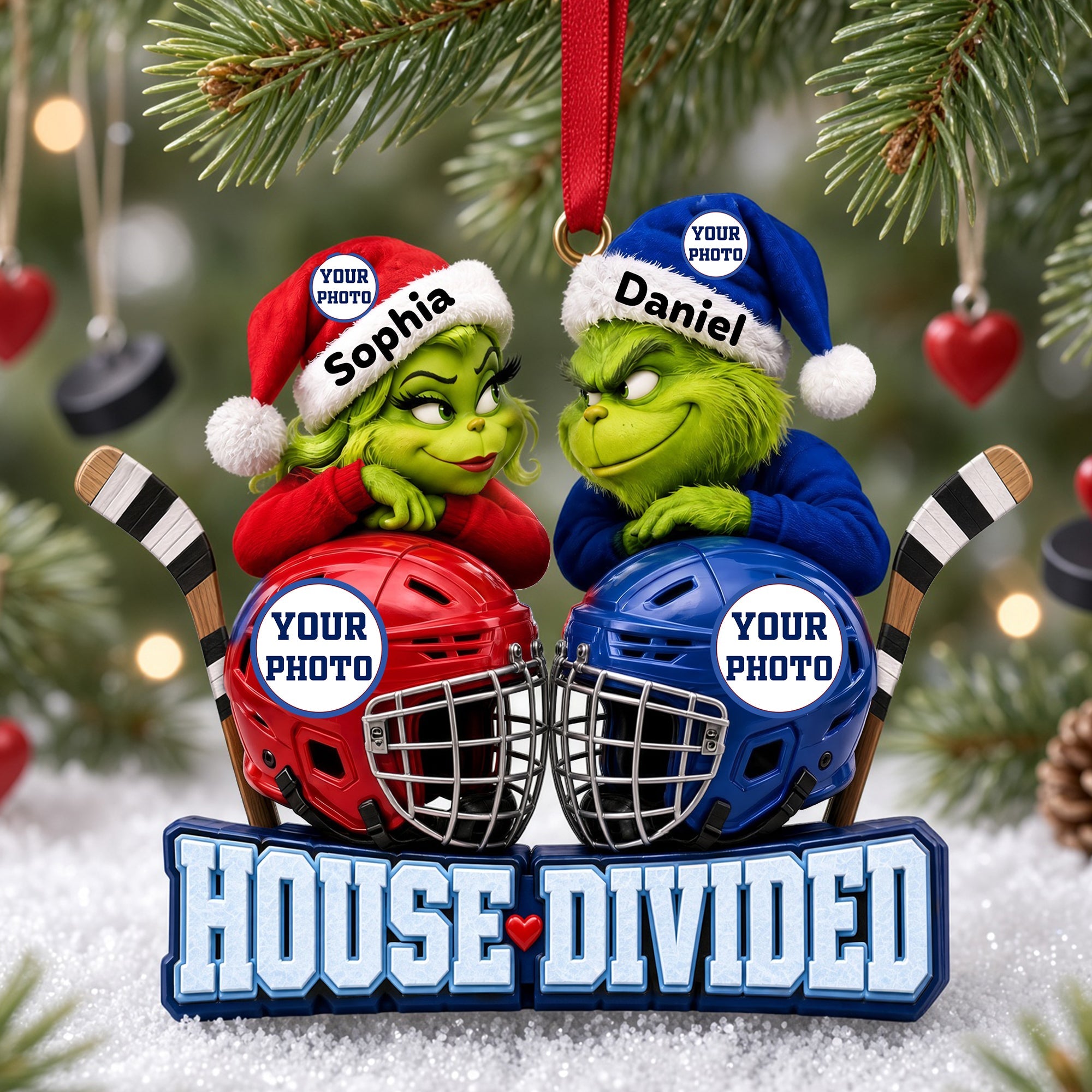 House Divided Mischievous Sport Duo Christmas Ornament - Personalized Gifts For Couple 02hulu081026 Ornament PopCulturePrints