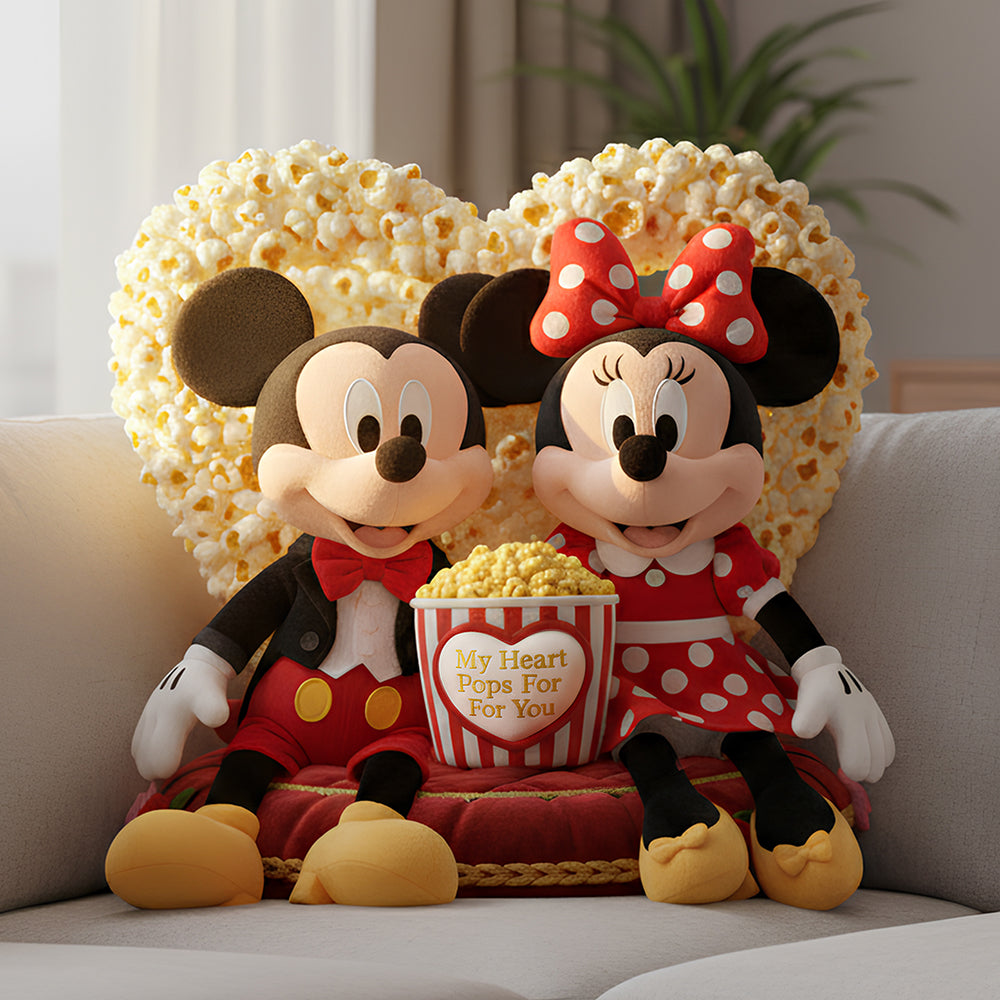 My Heart Pops For You - Popcorn Couple Pillow - Personalized Gift for Couples Pillow PopCulturePrints