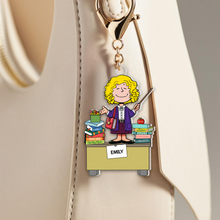 Load image into Gallery viewer, Personalized Family Print - Mom &amp; Kids Holding Hands Keychains PopCulturePrints
