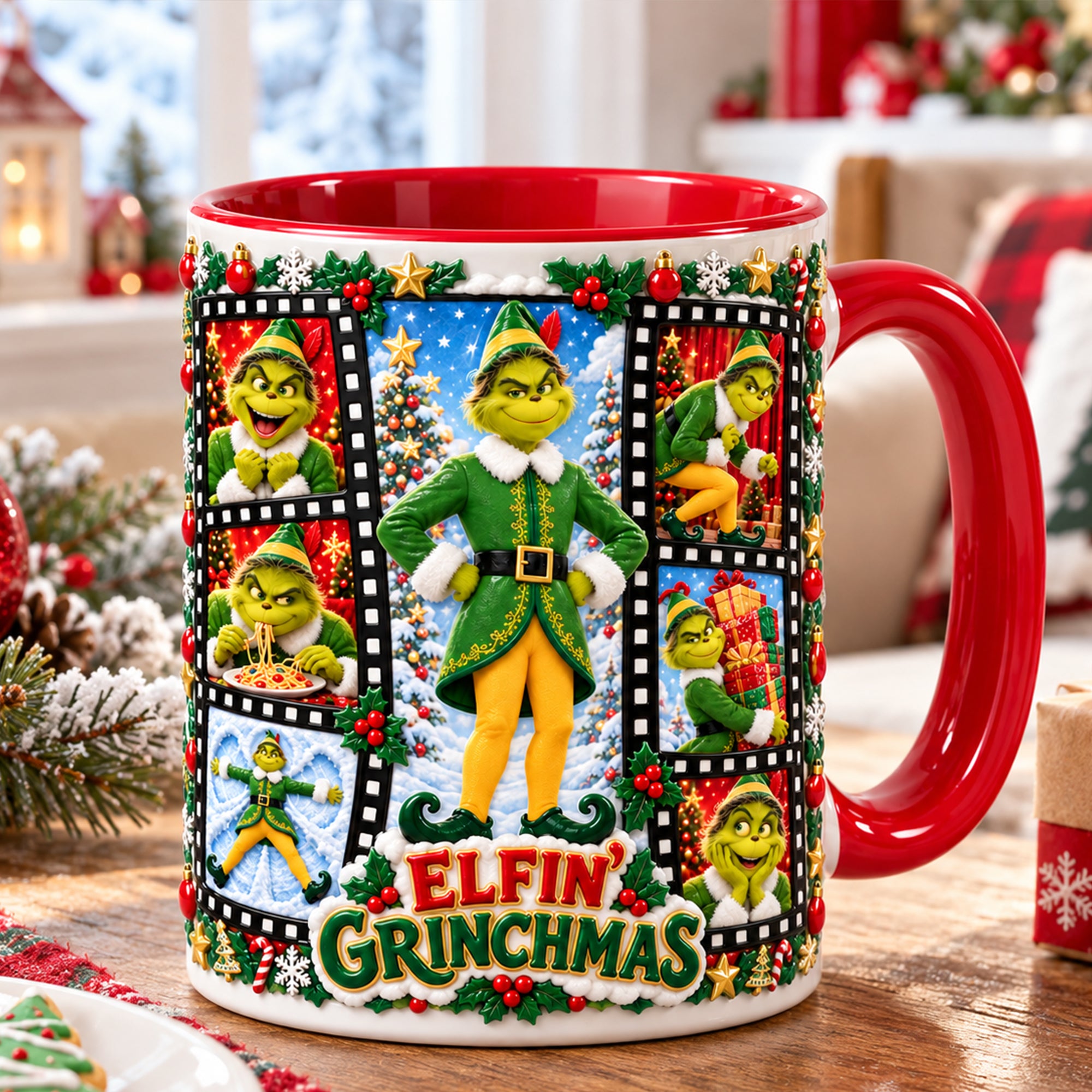 Naughty Pose Christmas Coffee Mug - Personalized Christmas Gifts 04PALU141026 Coffee Mug PopCulturePrints