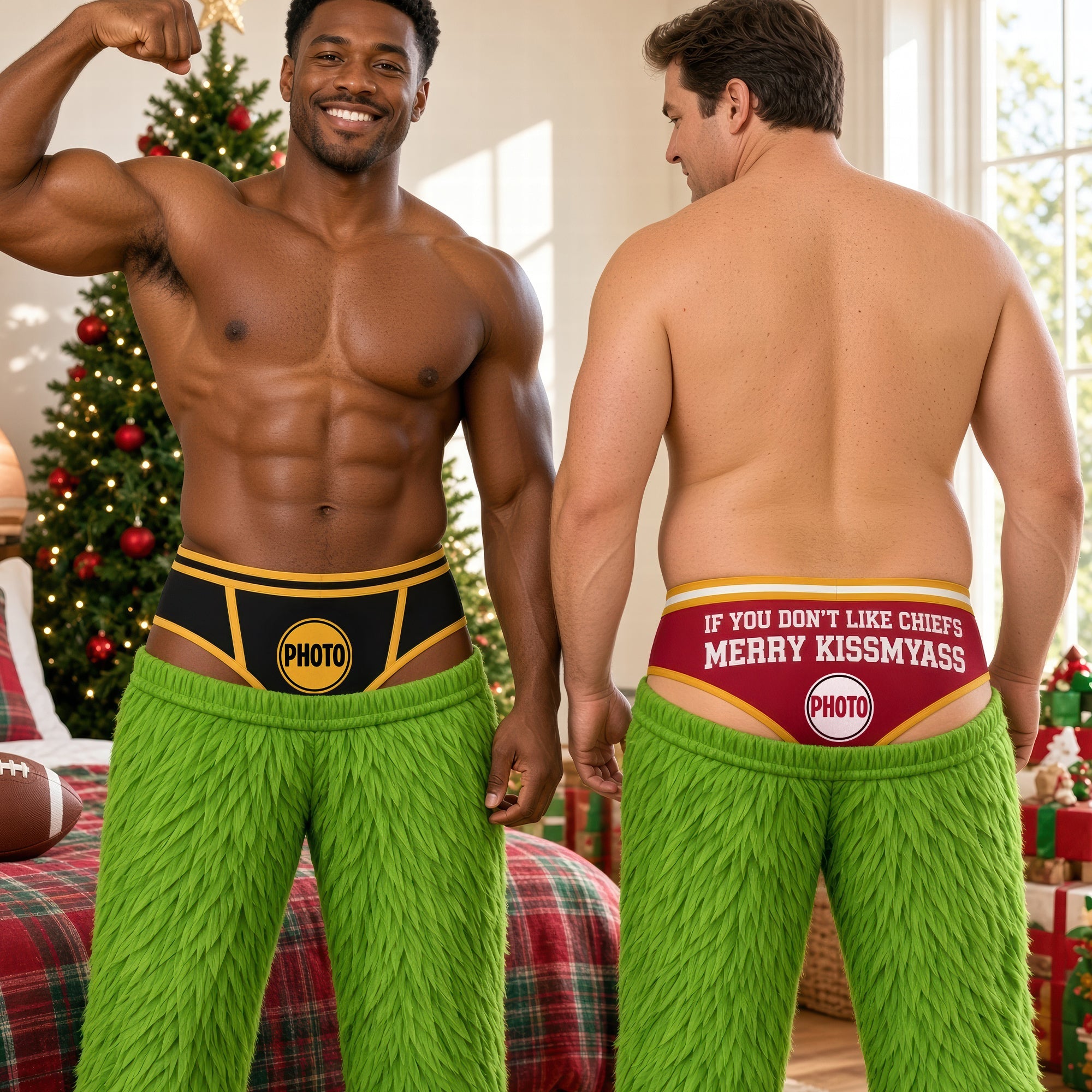 Merry KissMyAss Pajama Pants - Personalized Naughty Gift for Fun-Loving Friends