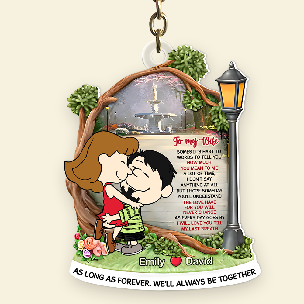 Personalized Keychain Gift for Wife - Heartfelt Love Custom Keyring Keychains PopCulturePrints