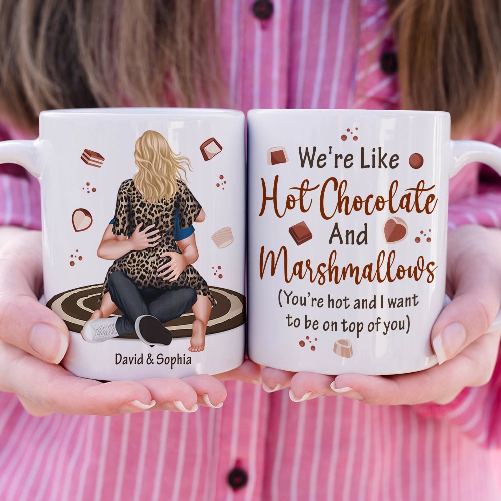 Personalized Hot Chocolate & Marshmallows Couple Mug Coffee Mug PopCulturePrints