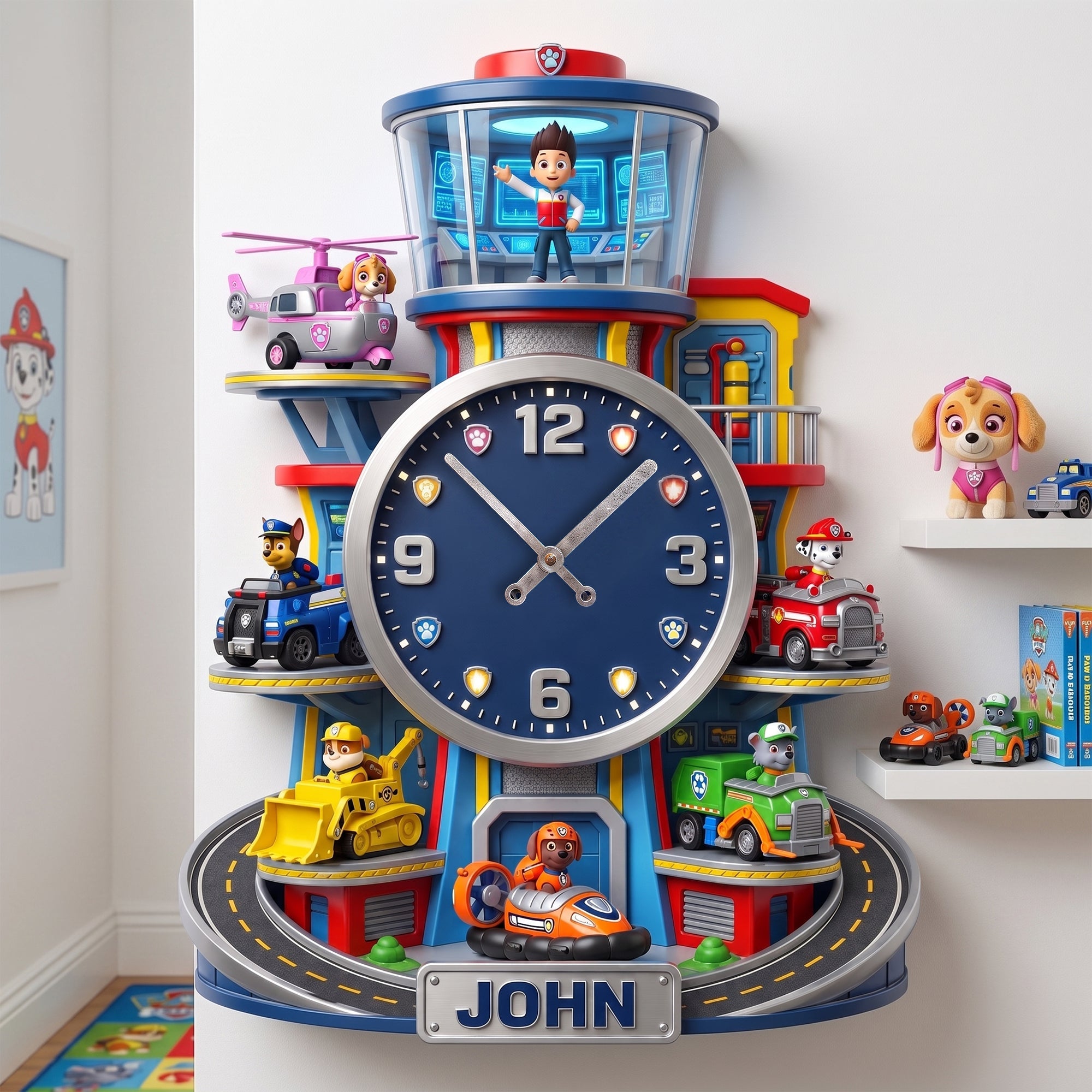 “Time for Adventure!” - Personalized Acrylic Hanging Wall Clock - A Perfect Gift for Kids