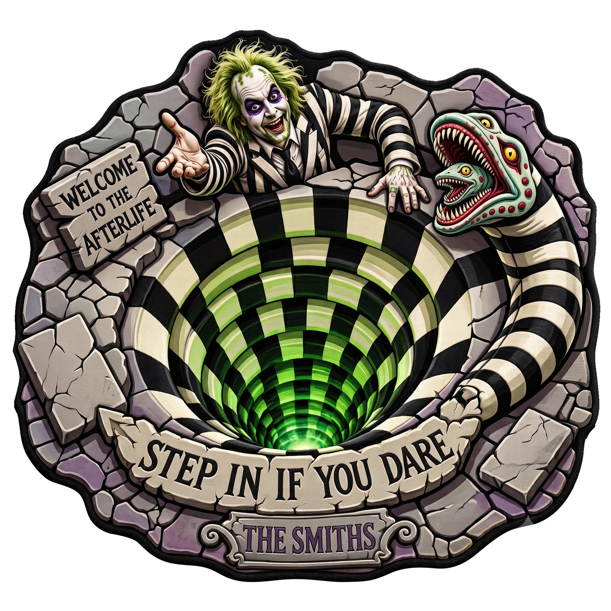 “Welcome To The Afterlife” - Personalized Halloween Doormat for Fun-Loving Souls