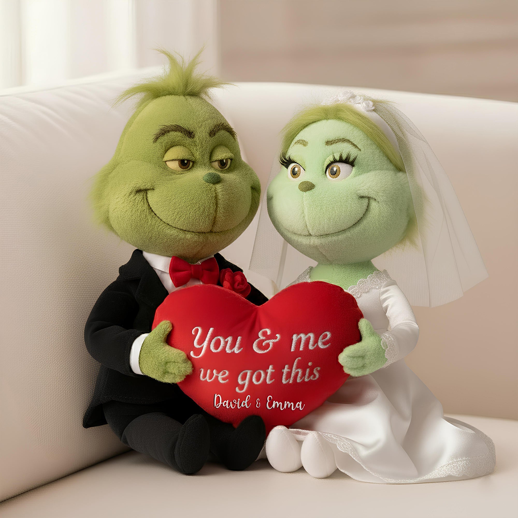 You & Me, We Got This - Green Monster Couple Custom Shaped Pillow - Personalized Gift for Couples Pillow PopCulturePrints