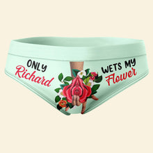 Load image into Gallery viewer, Personalized Couple's Briefs - 'Only Richard Wets My Flower' Design Boxer Briefs PopCulturePrints
