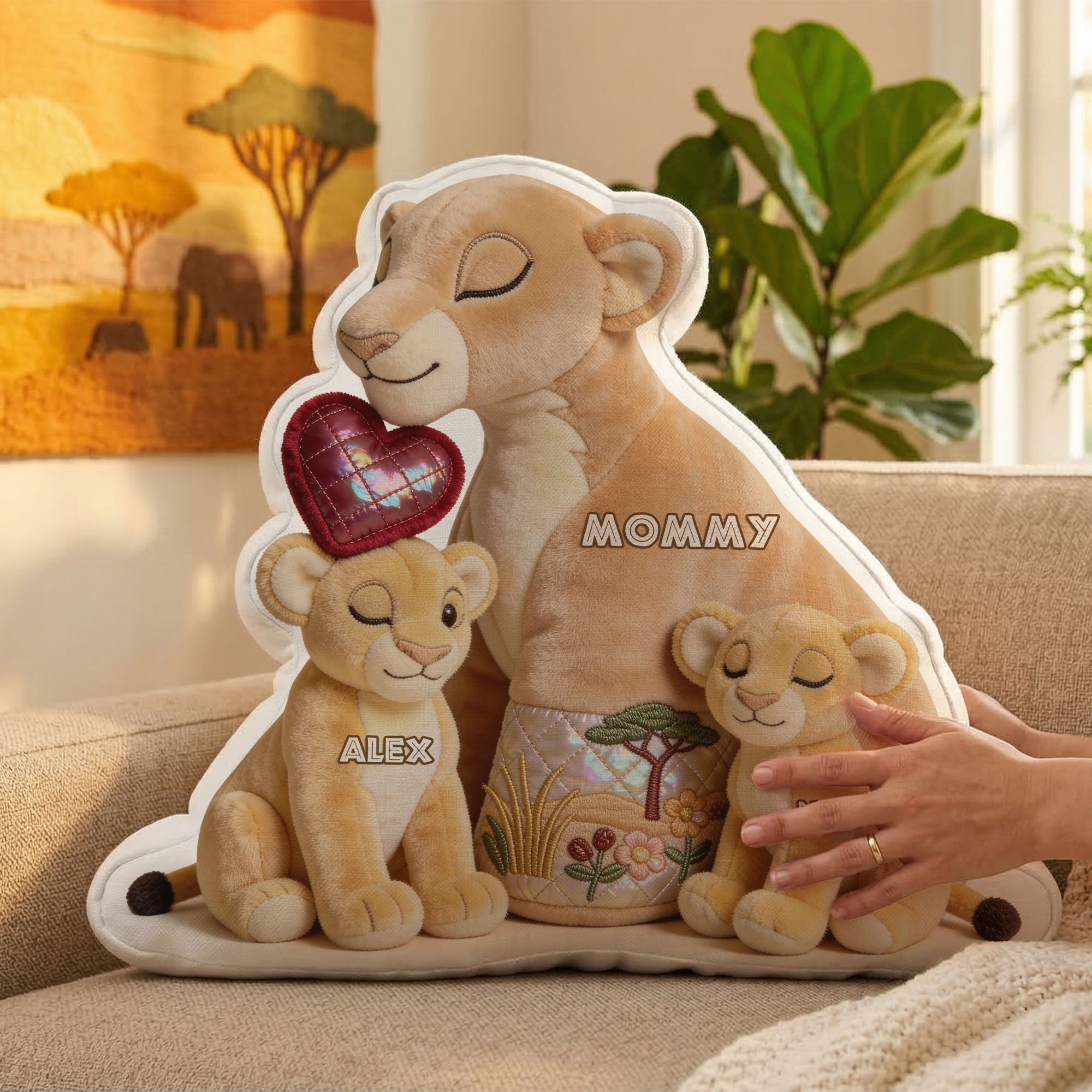 "A Mother’s Love is Forever" - Personalized Mom and Baby Cub Pillow - Perfect Gift for Mom, Grandma, and Loved Ones Pillow PopCulturePrints