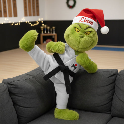 Kick Up Your Spirit: Green Monster Karate Pillow - Personalized Gift for Karate Lovers Pillow PopCulturePrints