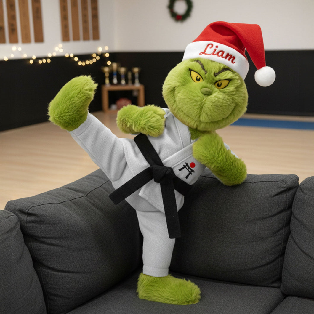 Kick Up Your Spirit: Green Monster Karate Pillow - Personalized Gift for Karate Lovers Pillow PopCulturePrints