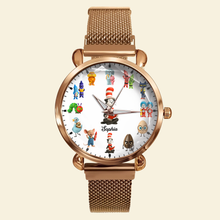 Load image into Gallery viewer, Time to Shine! A Personalized Teacher Mesh Strap Quartz Watch Quartz Watch PopCulturePrints
