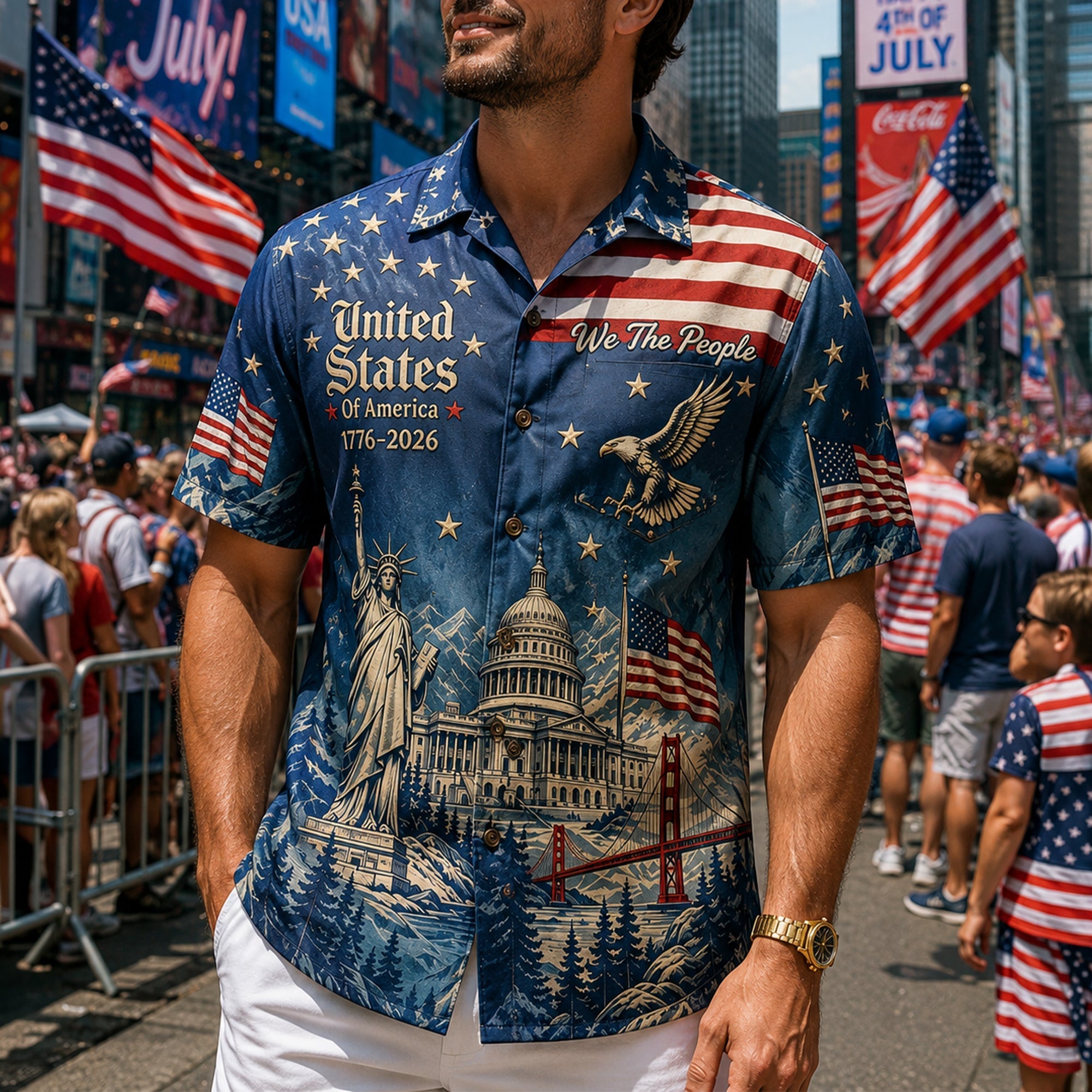 Land Of The Free Hawaiian Shirt - Personalized Gifts For Patriots 02PALU260526 Hawaiian Shirts PopCulturePrints