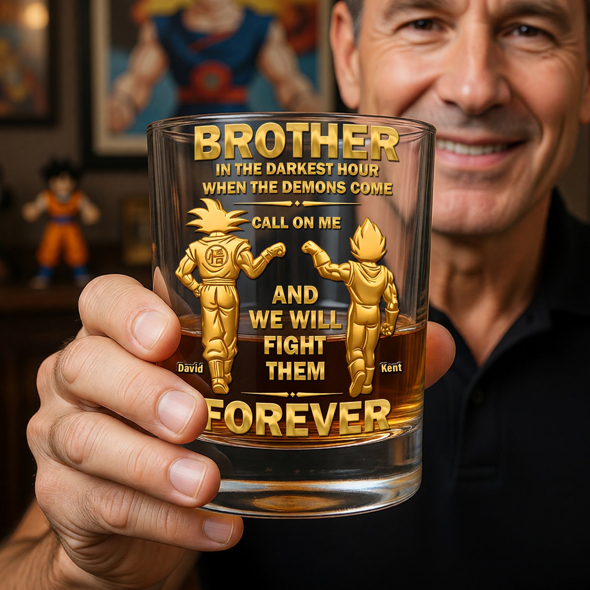 Brotherhood: 'In the Darkest Hour, Call on Me' - Personalized Round Glass Gift for Brothers Glass PopCulturePrints