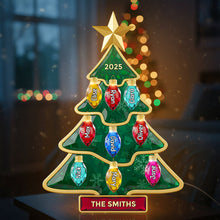 Load image into Gallery viewer, Illuminate Your Family Bond: Christmas Tree Family Light Box - Personalized Acrylic Gift Light Box PopCulturePrints
