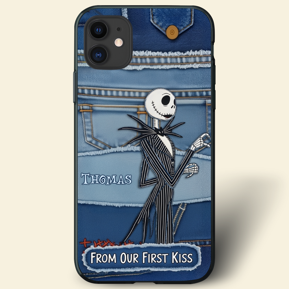 "From Our First Kiss to Till Our Last Breath" - Unique Horror Couple Phone Case - Personalized Gifts for Couples Phone Case PopCulturePrints