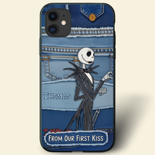 Load image into Gallery viewer, &quot;From Our First Kiss to Till Our Last Breath&quot; - Unique Horror Couple Phone Case - Personalized Gifts for Couples Phone Case PopCulturePrints
