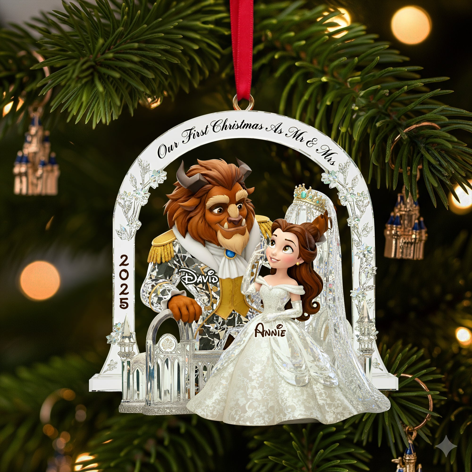 Celebrate Your Love: Personalized Couple's First Christmas Acrylic Ornament - Unique Gift for Friends, Family, and Loved Ones Ornament PopCulturePrints