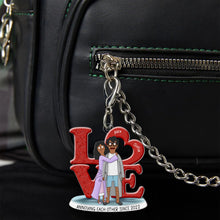 Load image into Gallery viewer, Custom Couple Keychain - Personalized Valentine&#39;s Day Gifts for Lovebirds Keychains PopCulturePrints
