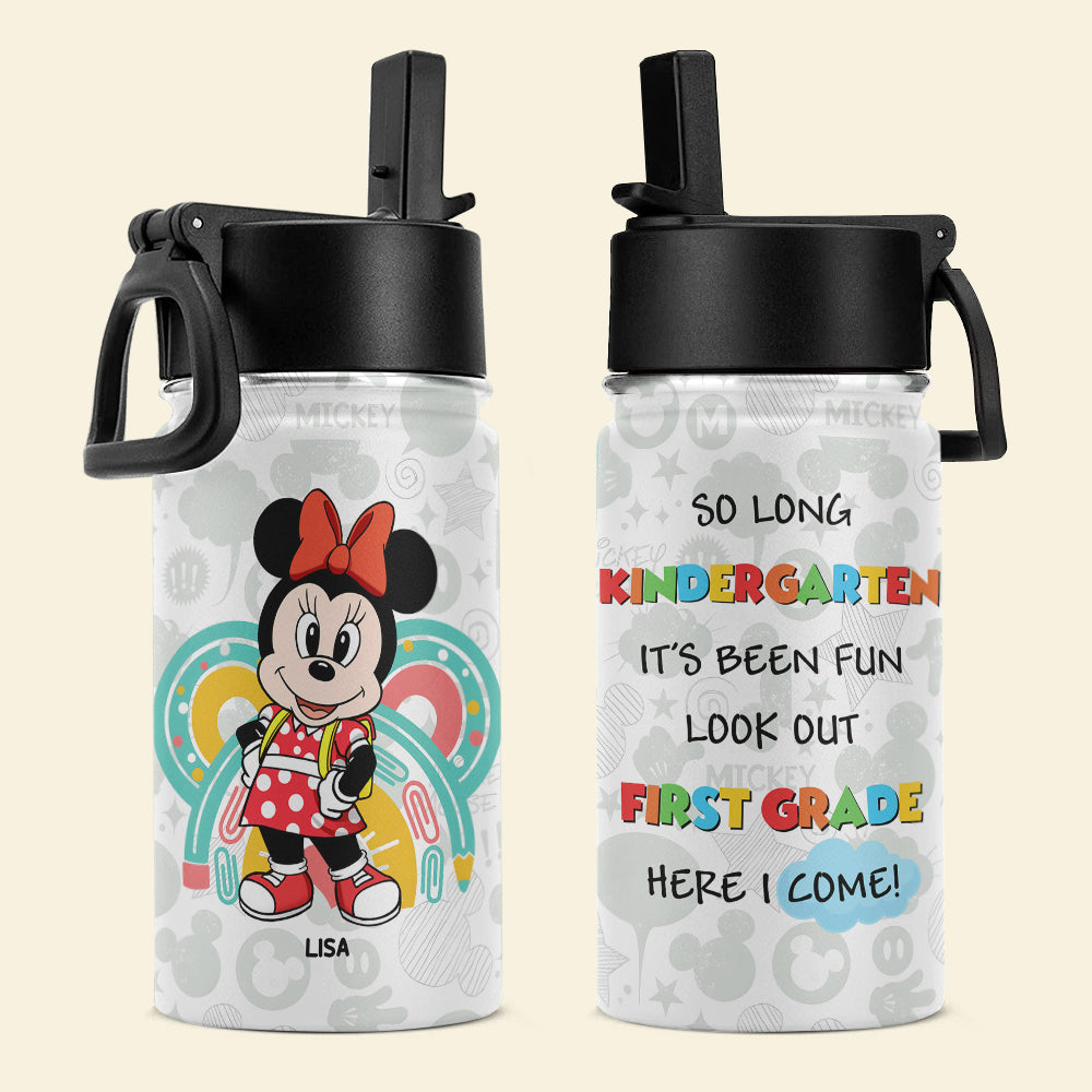 Personalized Minnie Mouse Graduation Kids Water Bottle