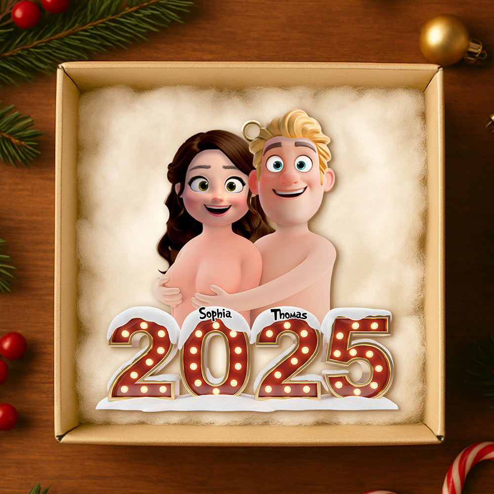 Celebrate Your Love: Naughty Couple Ornament - Personalized Christmas Gift for Couples, Friends, and Family Ornament PopCulturePrints
