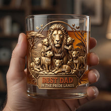 Load image into Gallery viewer, Best Dad In The Pride Lands - Personalized Father's Day Gifts - Custom Gift for Dad and Grandpa Glass PopCulturePrints
