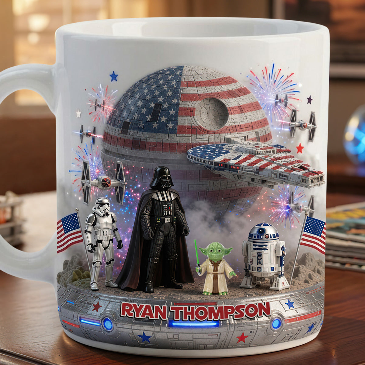 Celebrate Independence Day with Patriotism - Personalized Coffee Mug for Star Wars Fans