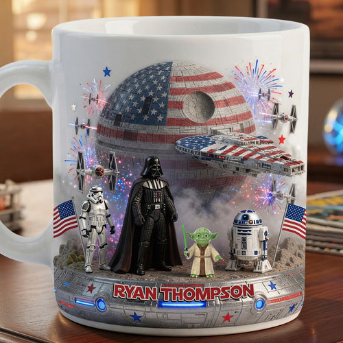 Celebrate Independence Day with Patriotism - Personalized Coffee Mug for Star Wars Fans Coffee Mug PopCulturePrints