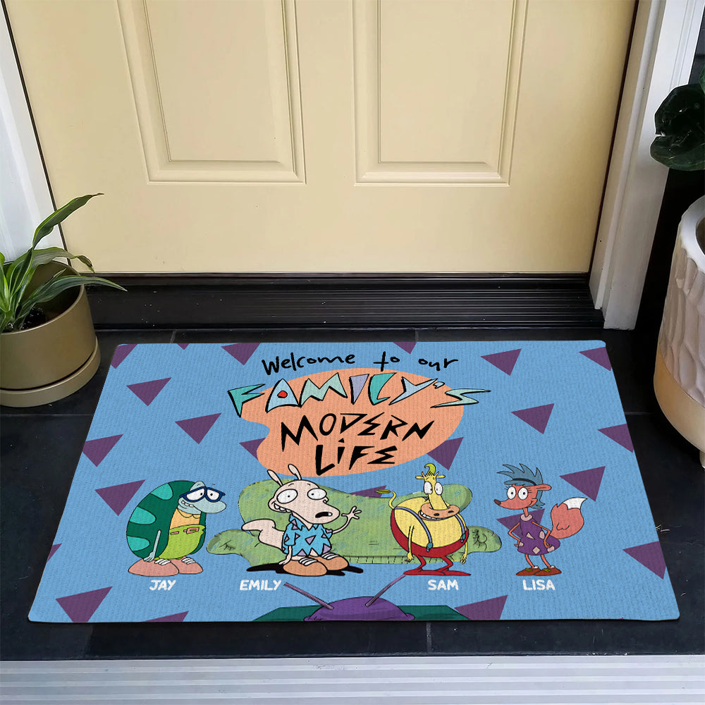 Personalized Family Modern Life Doormat Doormat PopCulturePrints