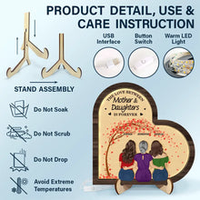 Load image into Gallery viewer, The Love Between Mother &amp; Daughters Is Forever - Personalized LED Light Wooden Plaque - Unique Gift for Moms, Grandmas, and Daughters LED Light Wooden Plaque PopCulturePrints
