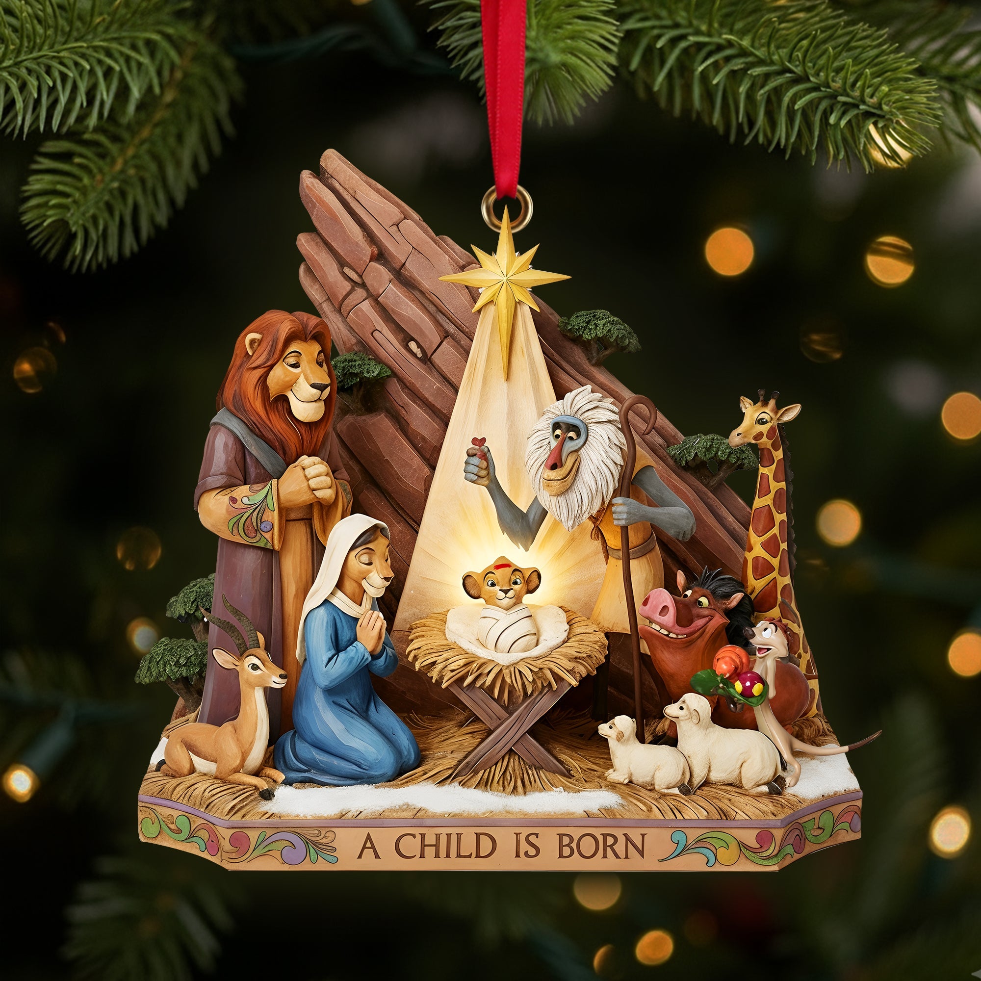 A Child Is Born - Born Of A Pride Nativity Christmas Ornament - Custom Gift for Movie Fans Ornament PopCulturePrints