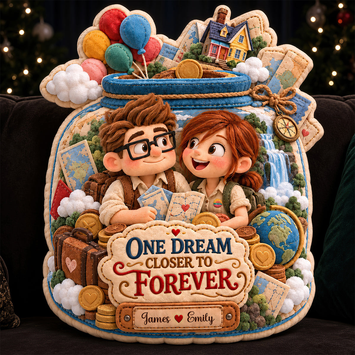 One Dream Closer to Forever - Personalized Dream Journey Couple Pillow