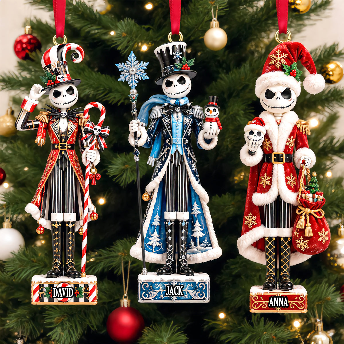 “Celebrate the Magic of Christmas with a Skeleton Nutcracker!” - Personalized Christmas Ornament - Custom Gift for Friends, Family, and Loved Ones.