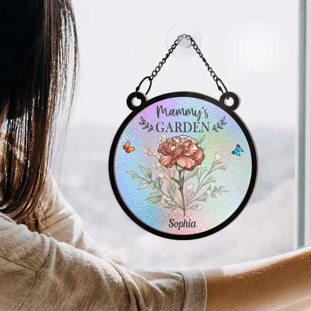 Grandma's Garden Birth Flower Suncatcher - Personalized Decorative Window Ornament Suncatcher Ornament PopCulturePrints