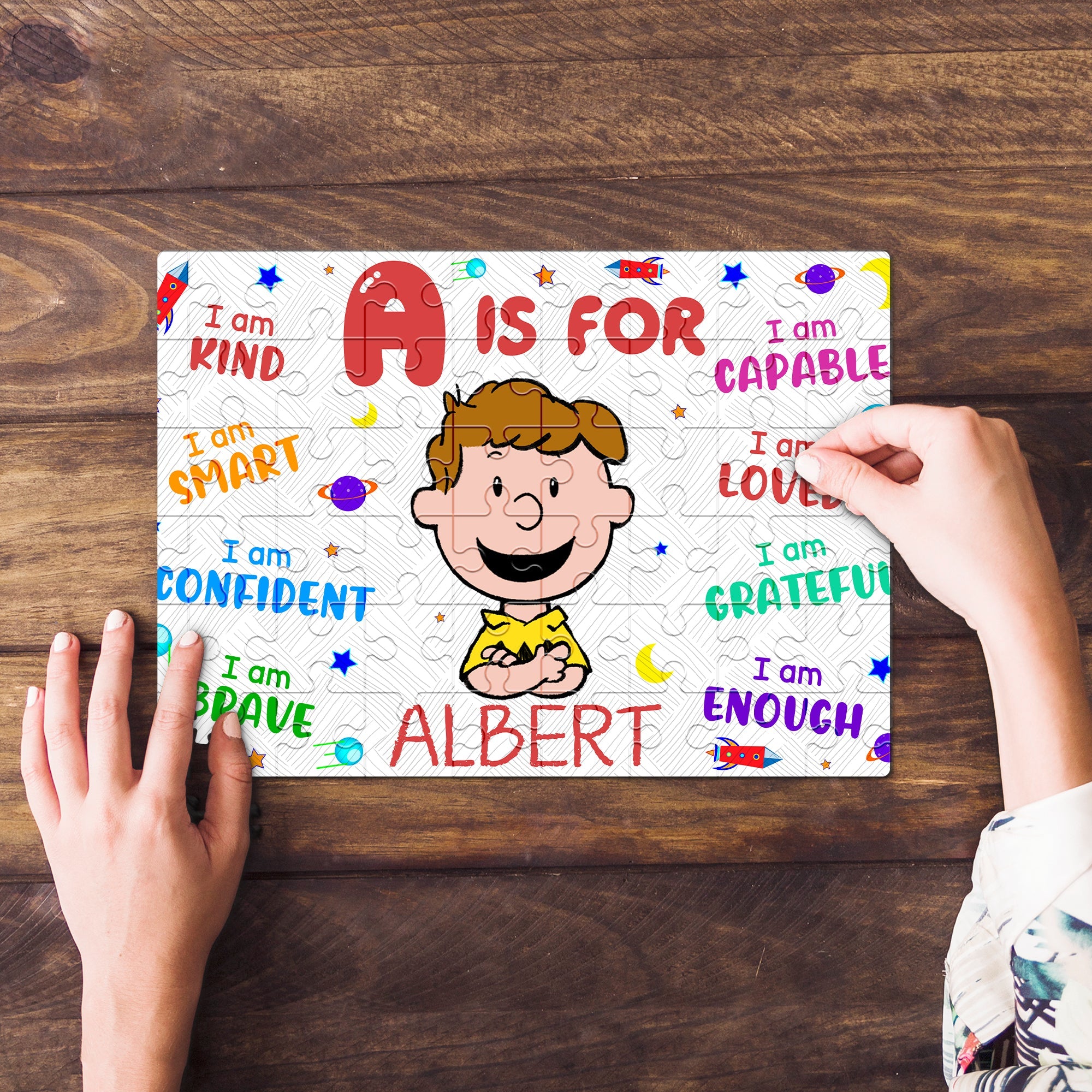 Personalized Inspirational Kids Jigsaw Puzzle - Custom Name Puzzle